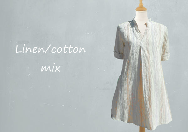 A-lijn blouse-jurk in streep dessin / striped A-line blouse-dress