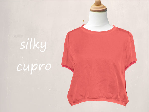 Cupro cropped sweater blouse