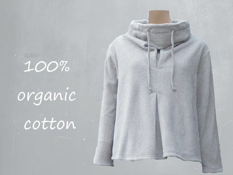Katoenen A-lijn sweater / A-line organic cotton fleece sweater