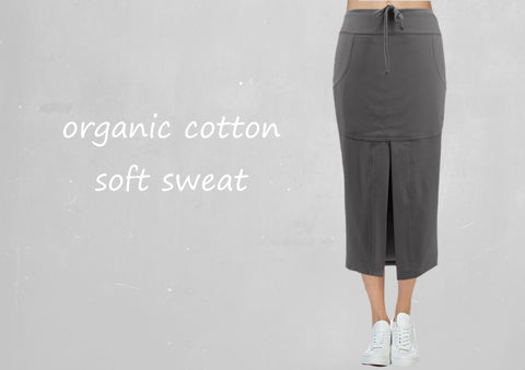 Midi rok van soft sweat bio katoen / Midi skirt made of soft sweat organic cotton