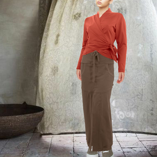 Sportieve maxi rok van soft sweat bio katoen / Sportive maxi skirt made of soft sweat organic cotton