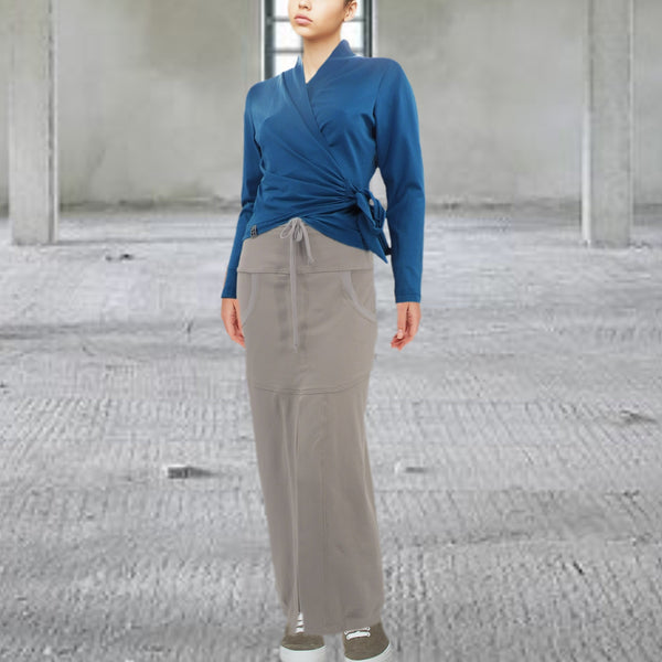 Sportieve maxi rok van soft sweat bio katoen / Sportive maxi skirt made of soft sweat organic cotton