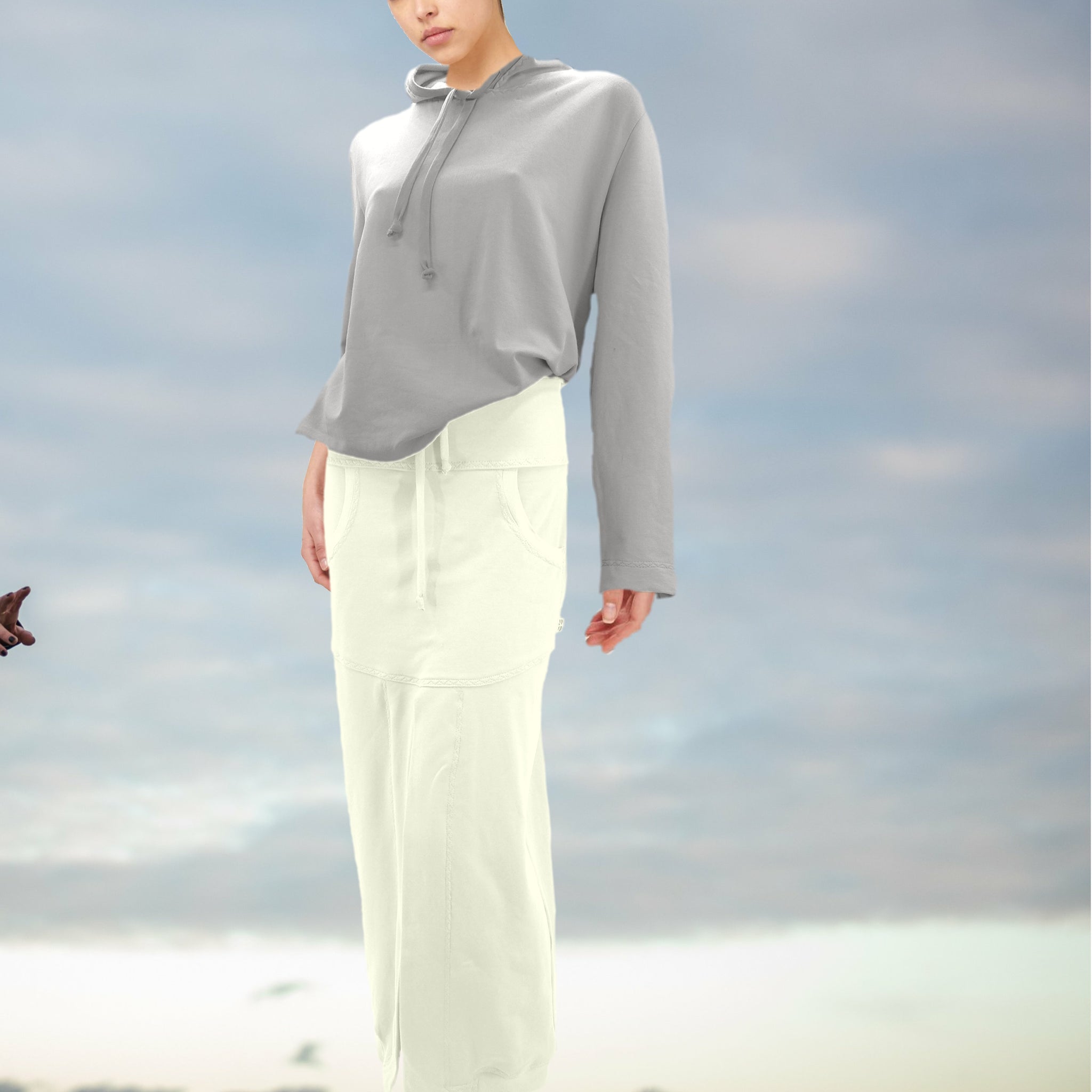 Sportieve maxi rok van soft sweat bio katoen / Sportive maxi skirt made of soft sweat organic cotton