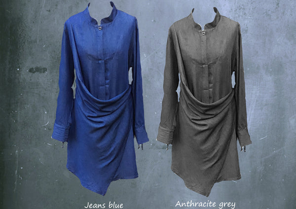 Tencel drape tuniek-jurk  / tencel drape tunic dress
