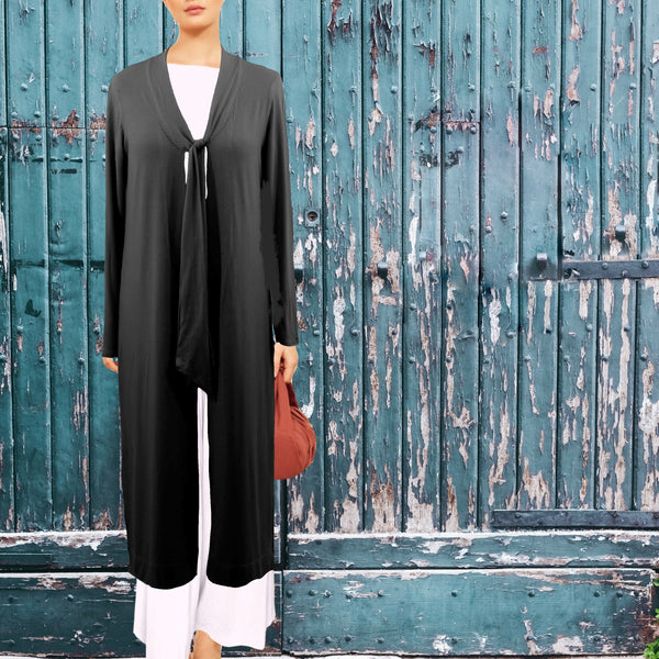 Lang vintage Tencel vest / Tencel long cardigan in vintage style