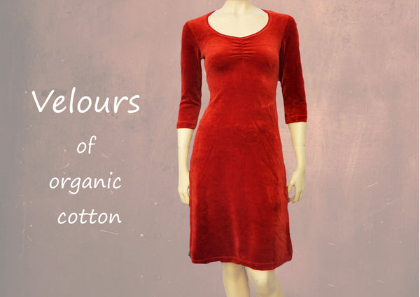 velours A lijn jurkje in organic cotton velours / velvet A- line dress in organic cotton velours