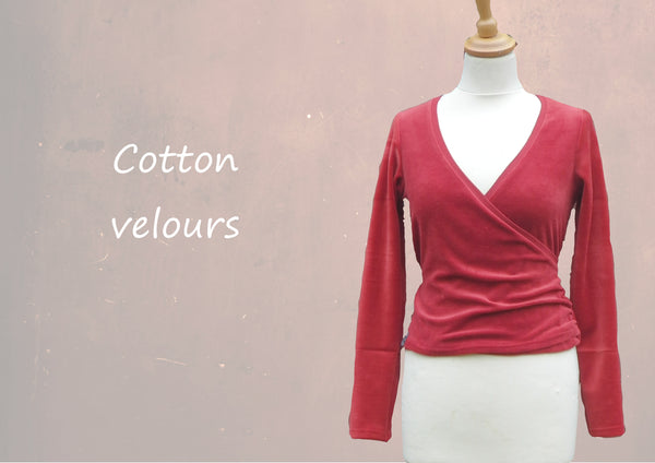 velours overslag shirt / velvet velours wrap shirt