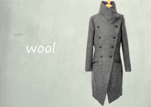 Stijlvolle lange wollen winter jas / Stylisch long wool winter coat