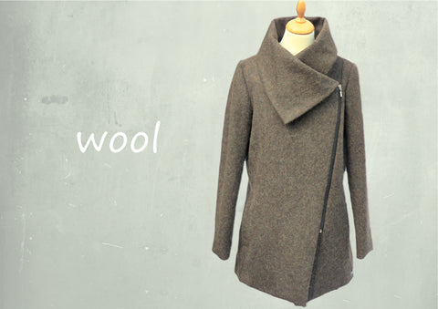 Sportieve wollen winter jas / Sportive wool zipper coat