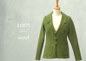 Vest-colbert van gekookte wol, boiled wool vest-jacket