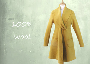 Wollen jas met sjawlkraag / Wool jacket with shawl collar