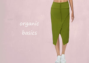 Midi koker rok in biologische katoen /midi pencil skirt in organic cotton