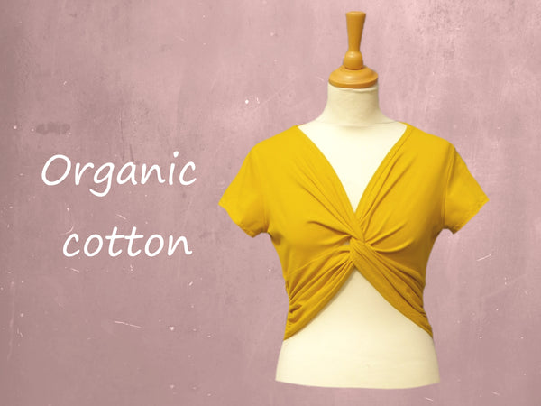 cropped shirt organische katoen / organic cotton cropped knot shirt
