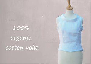 retro bloesje met boothals kraag van katoenen voile/ organic cotton retro summer blouse